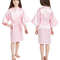 Girls Satin Kimono Robe, Pink Bathrobes for Girls Nightwear, Kids Sleepwear for Summer, Wedding and Spa Party Dress
