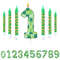 Pixel Theme Birthday Candles Green My World Cake Toppers Video Game Party Decoration Digital Number 1