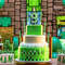 Pixel Theme Birthday Candles Green My World Cake Toppers Video Game Party Decoration Digital Number 3