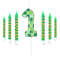 Pixel Theme Birthday Candles Green My World Cake Toppers Video Game Party Decoration Digital Number 14