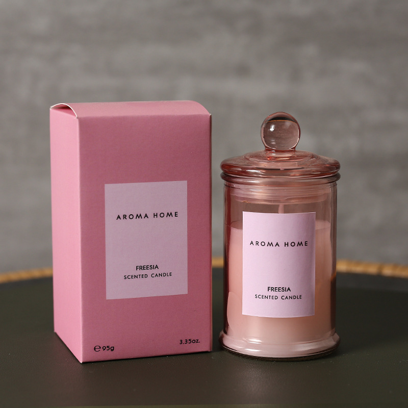 Ins Style Scented Candle Vintage Glass Jar Aromatherapy Soy Wax Candle Essential Oils Home Decorati 2