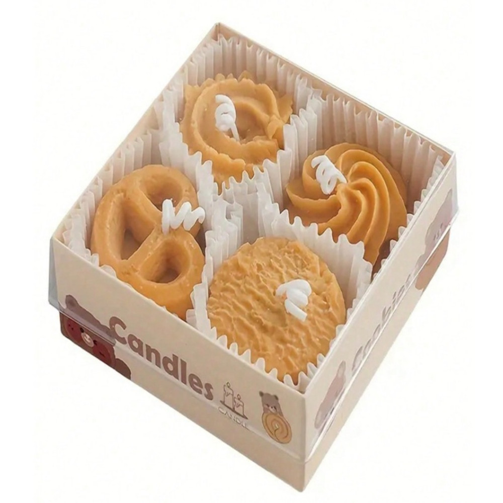 Creative Candles Gift Set, Biscuit Candles and Cookie Scented Candles, Modeling Wax Holiday Decoration