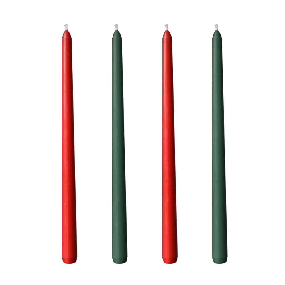 Long Burning Taper Candles, 4 Pack, Dripless Smokeless Unscented, for Home Interior and Valentine's Decor