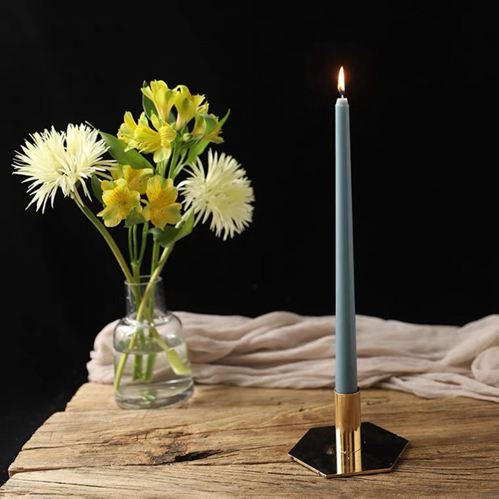 Long Burning Taper Candles, 4 Pack, Dripless Smokeless Unscented, for Home Interior and Valentine's Decor