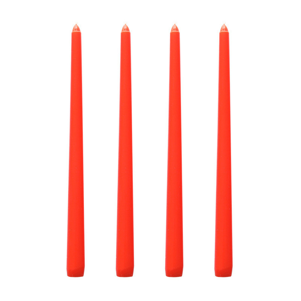 Long Burning Taper Candles, 4 Pack, Dripless Smokeless Unscented, for Home Interior and Valentine's Decor