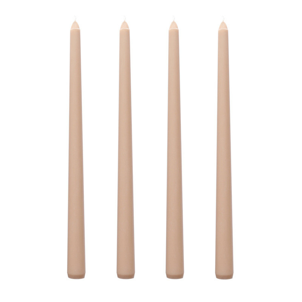Long Burning Taper Candles, 4 Pack, Dripless Smokeless Unscented, for Home Interior and Valentine's Decor