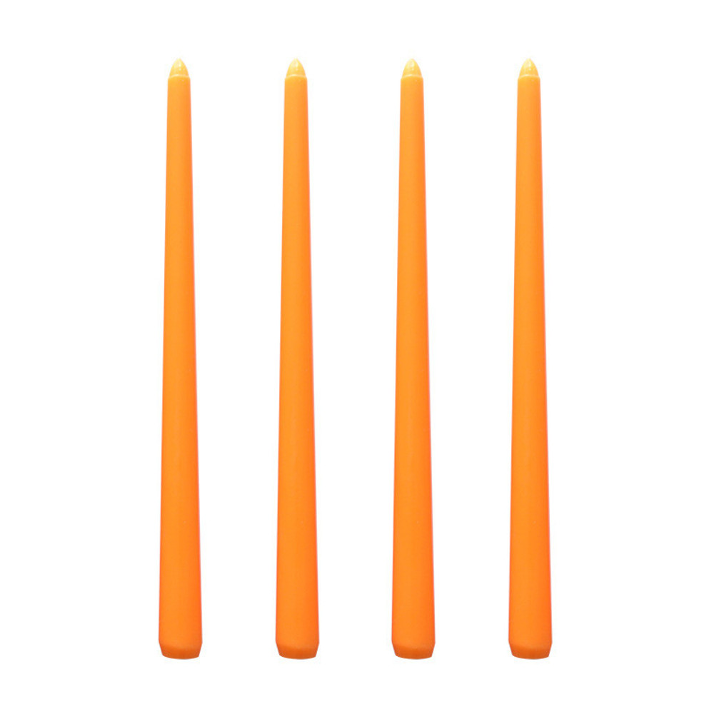 Long Burning Taper Candles, 4 Pack, Dripless Smokeless Unscented, for Home Interior and Valentine's Decor
