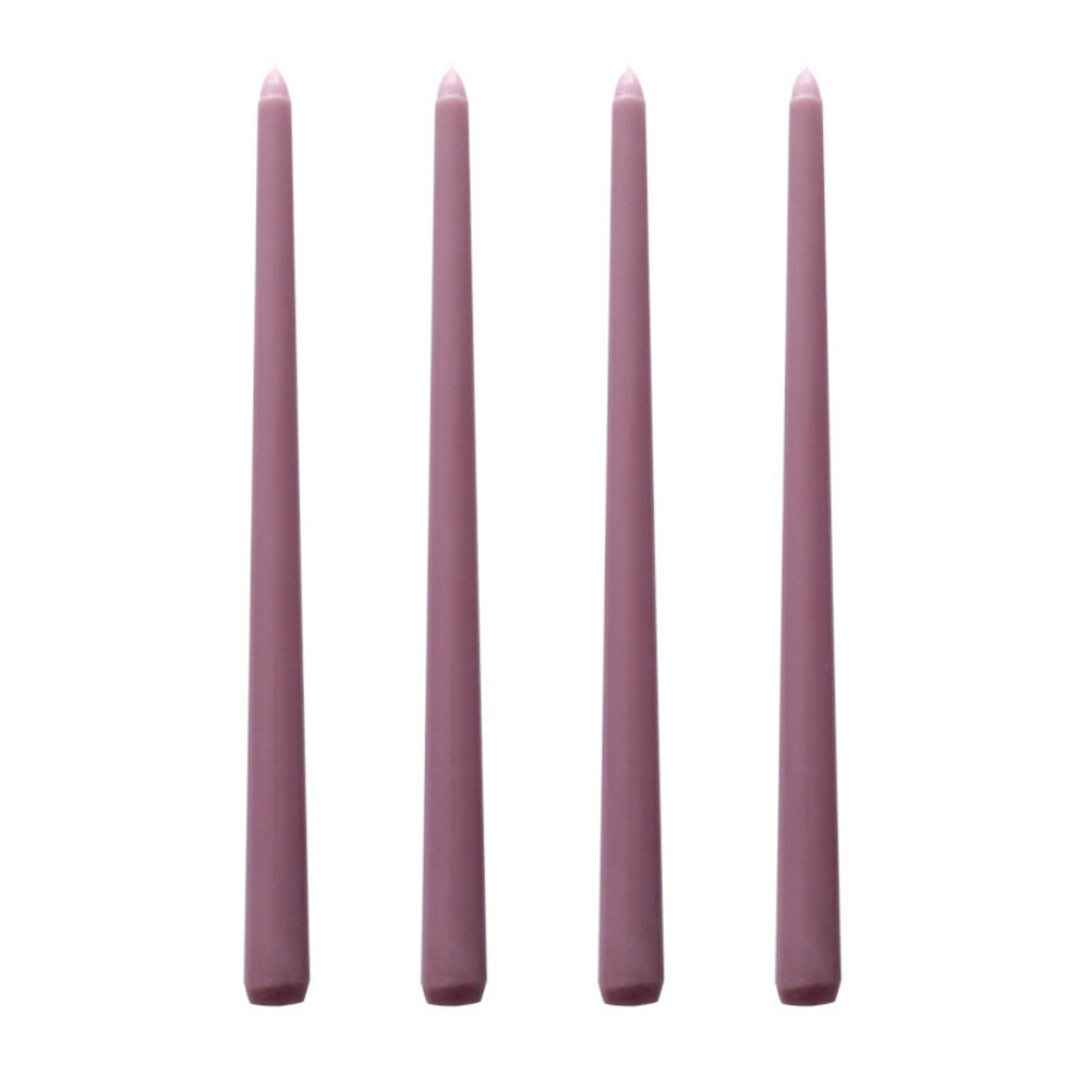 Long Burning Taper Candles, 4 Pack, Dripless Smokeless Unscented, for Home Interior and Valentine's Decor