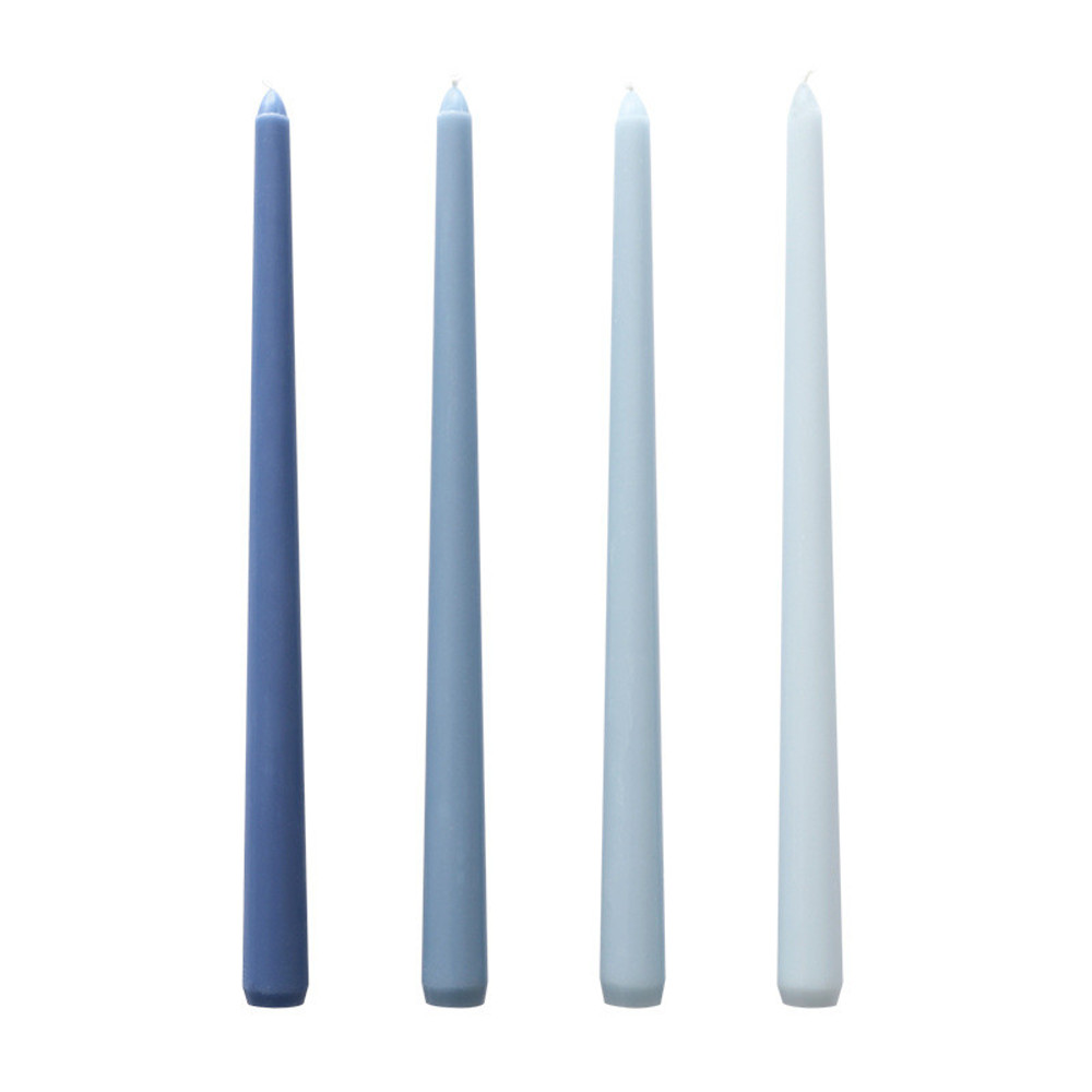 Long Burning Taper Candles, 4 Pack, Dripless Smokeless Unscented, for Home Interior and Valentine's Decor