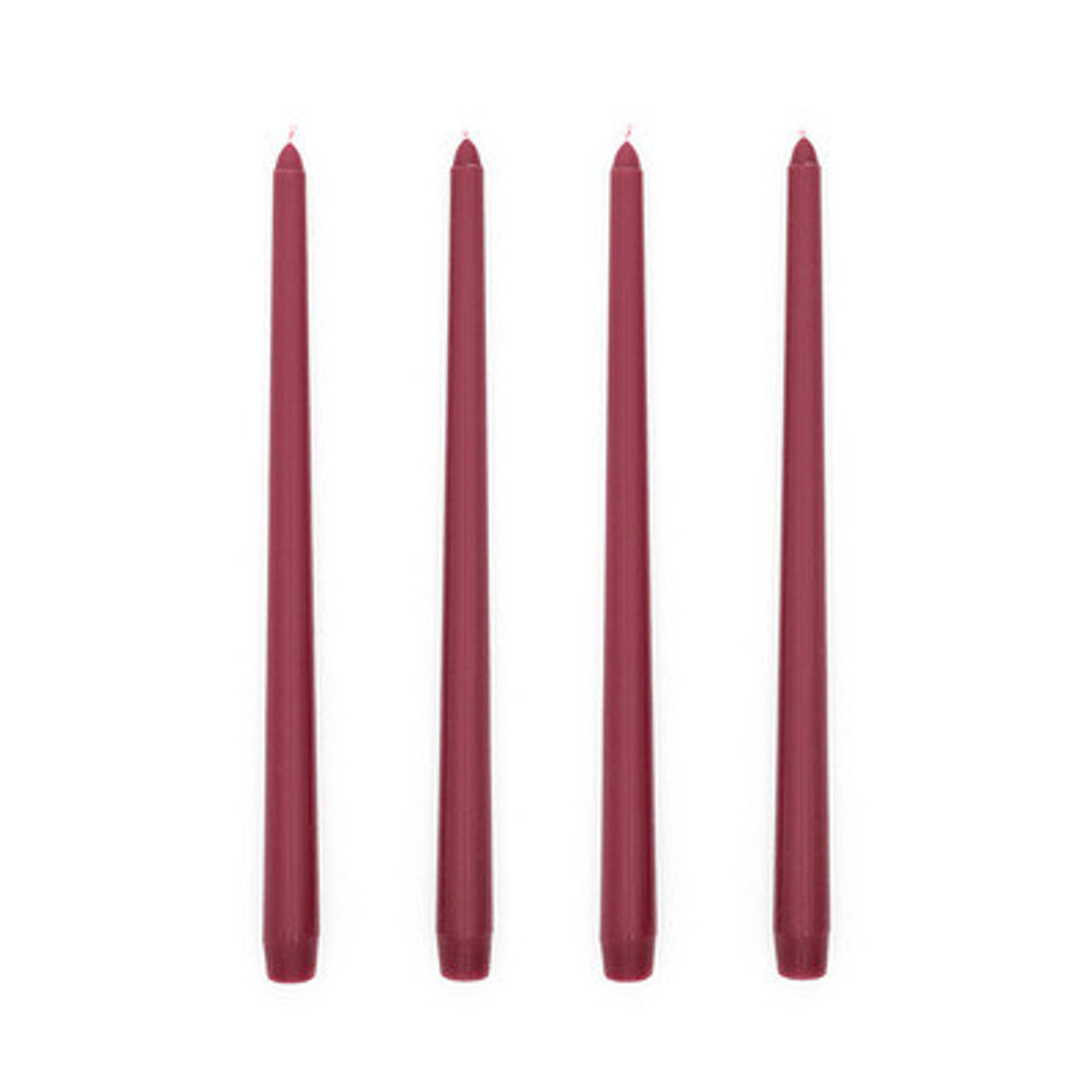 Long Burning Taper Candles, 4 Pack, Dripless Smokeless Unscented, for Home Interior and Valentine's Decor