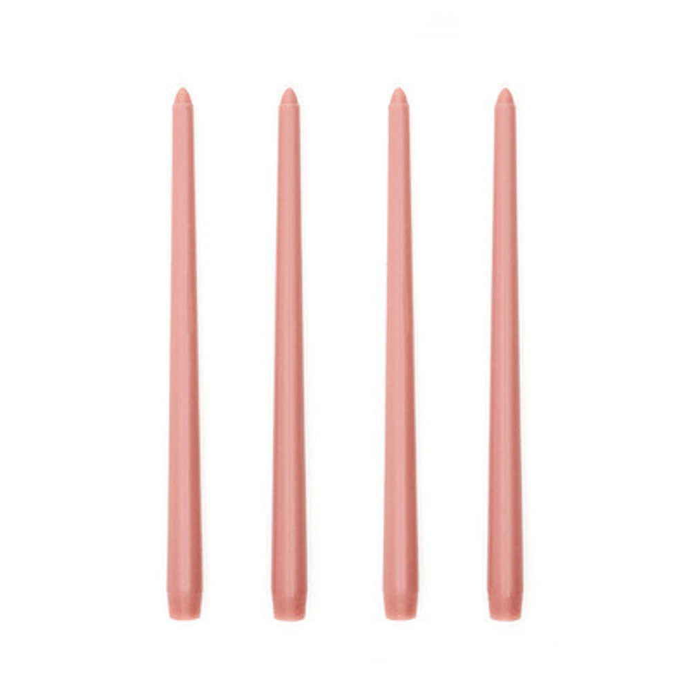 Long Burning Taper Candles, 4 Pack, Dripless Smokeless Unscented, for Home Interior and Valentine's Decor