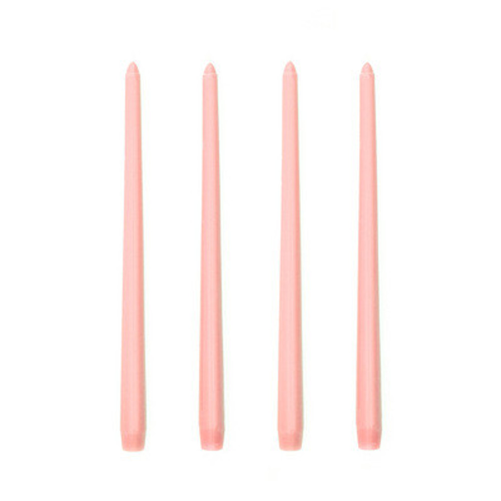 Long Burning Taper Candles, 4 Pack, Dripless Smokeless Unscented, for Home Interior and Valentine's Decor