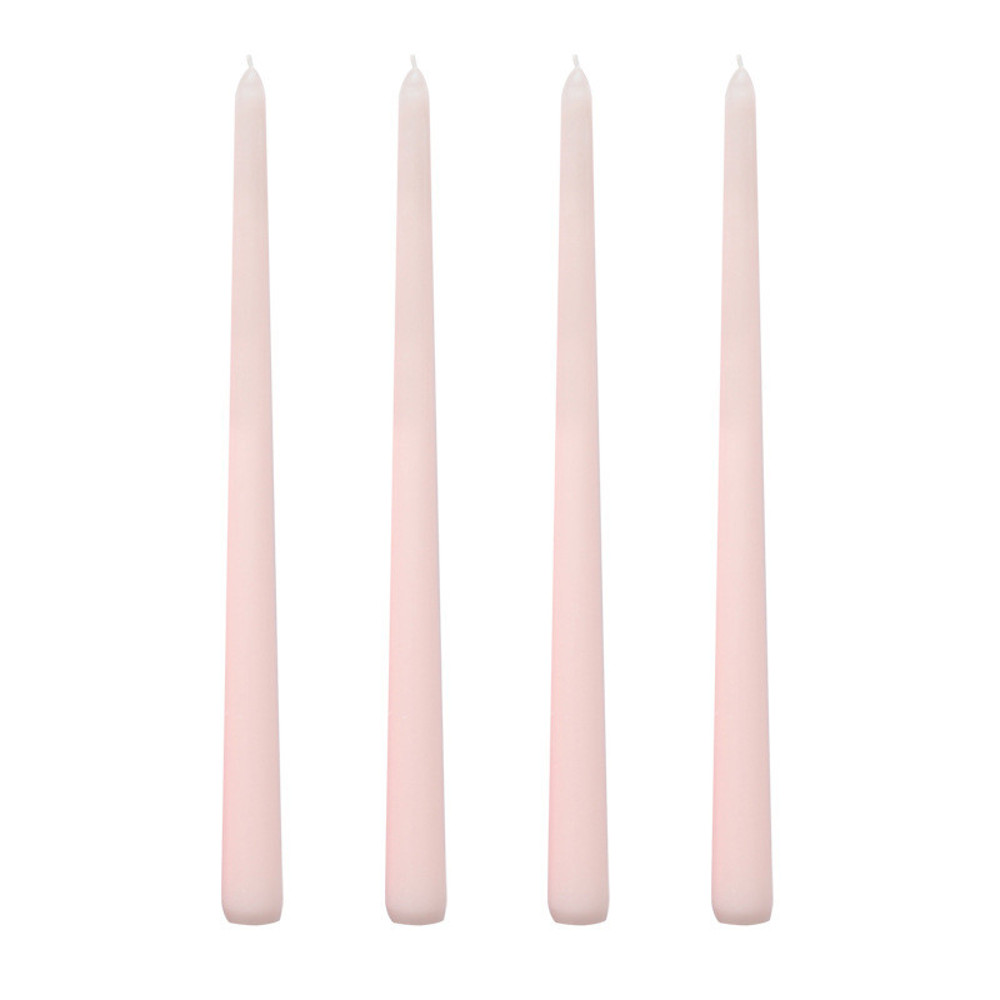 Long Burning Taper Candles, 4 Pack, Dripless Smokeless Unscented, for Home Interior and Valentine's Decor