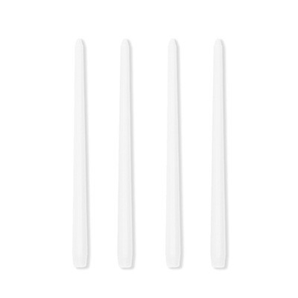 Long Burning Taper Candles, 4 Pack, Dripless Smokeless Unscented, for Home Interior and Valentine's Decor