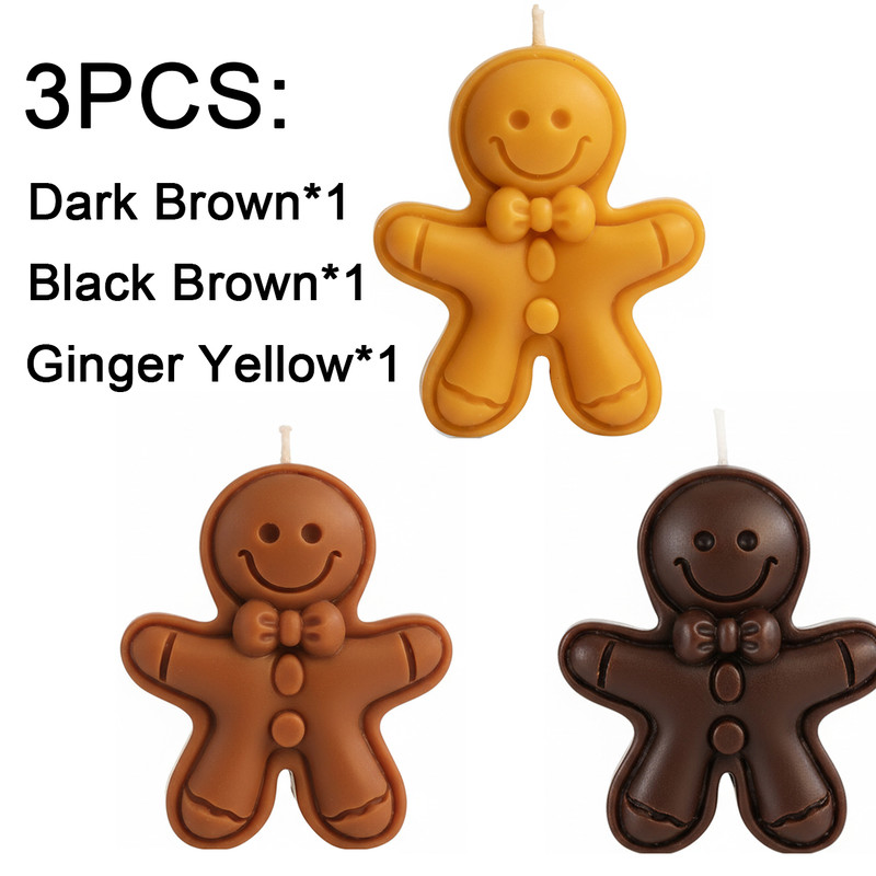 Christmas Gingerbread Man Candle, A Festive Scented Candle for Home Decor, Aromatherapy Holiday Gift, Cute Table Decor