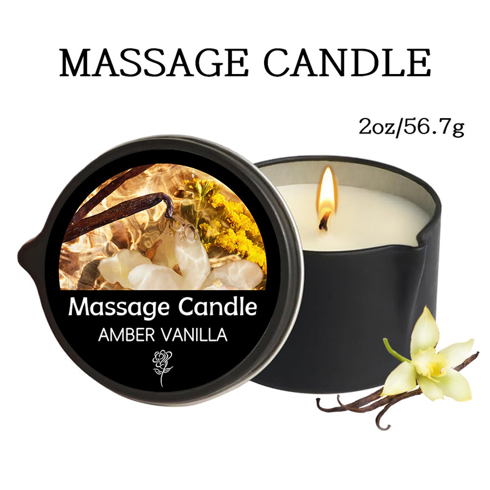 Luxury Aromatherapy Candle, Massage Oil Candle for Stress Relief and Skin Moisturizing, Scented Body Oil