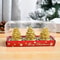 Christmas Candles Set Table Decorations With Santa Claus Snowman Xmas Tree And Pine Cones For Party 11