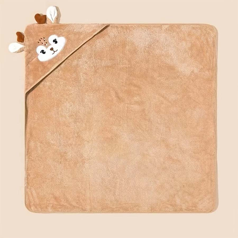 Cartoon Baby Bath Towel, Hooded Baby Bathrobe for Newborns, Swaddling Blanket for Boys and Girls, Soft Polyester Fiber