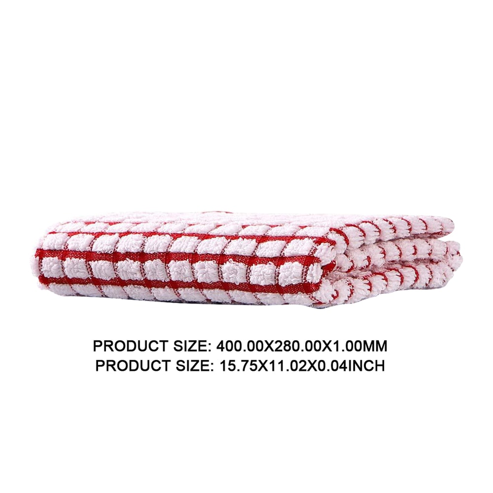 Quick Drying Absorbent Hand Towels Cotton Yarn Kitchen Dishcloths Set Checkered Decorative Towels F 3