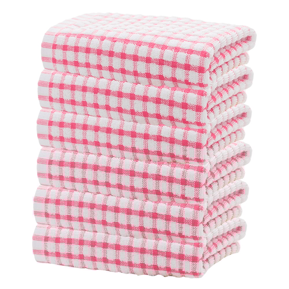 Quick Drying Absorbent Hand Towels Cotton Yarn Kitchen Dishcloths Set Checkered Decorative Towels F 8