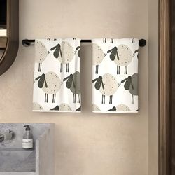 cute lamb kitchen towel set, super absorbent cleaning cloths, soft hand towel and dishcloth for cooking, baking