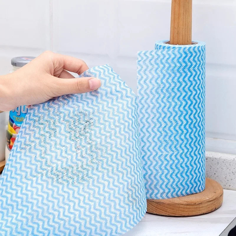 Disposable Kitchen Cloth Roll, Non Woven Fabric Cleaning Cloth, Tear Off Dishcloth for Easy Use