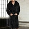 Mens Hooded Bathrobe Soft Fluffy Robe Long Quick Dry Sleepwear Home Gown 2