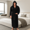 Mens Hooded Bathrobe Soft Fluffy Robe Long Quick Dry Sleepwear Home Gown 0