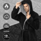 Men's Hooded Bathrobe, Soft Fluffy Robe, Long Quick Dry Sleepwear, Home Gown