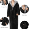 Men's Hooded Bathrobe, Soft Fluffy Robe, Long Quick Dry Sleepwear, Home Gown