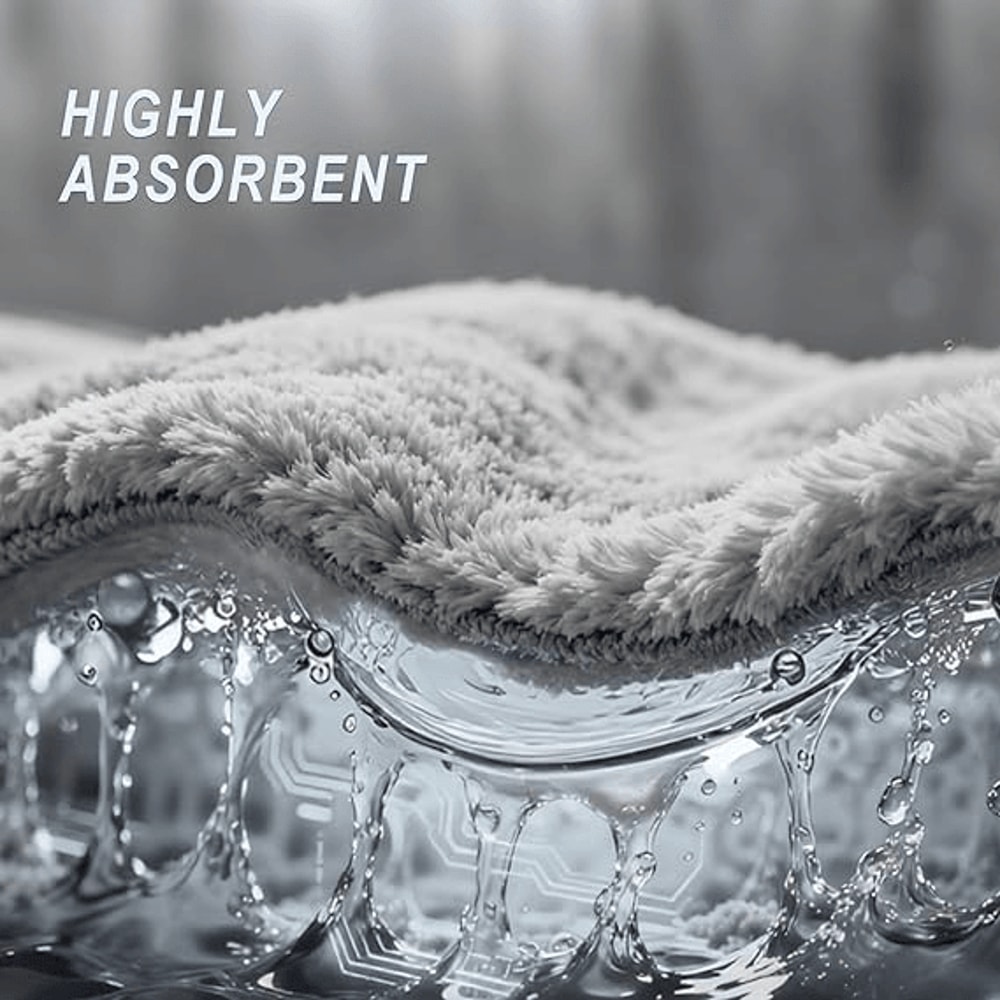 Men's Hooded Bathrobe, Soft Fluffy Robe, Long Quick Dry Sleepwear, Home Gown