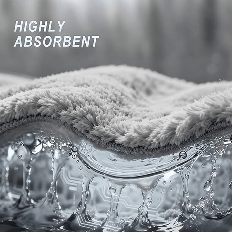 Men's Hooded Bathrobe, Soft Fluffy Robe, Long Quick Dry Sleepwear, Home Gown