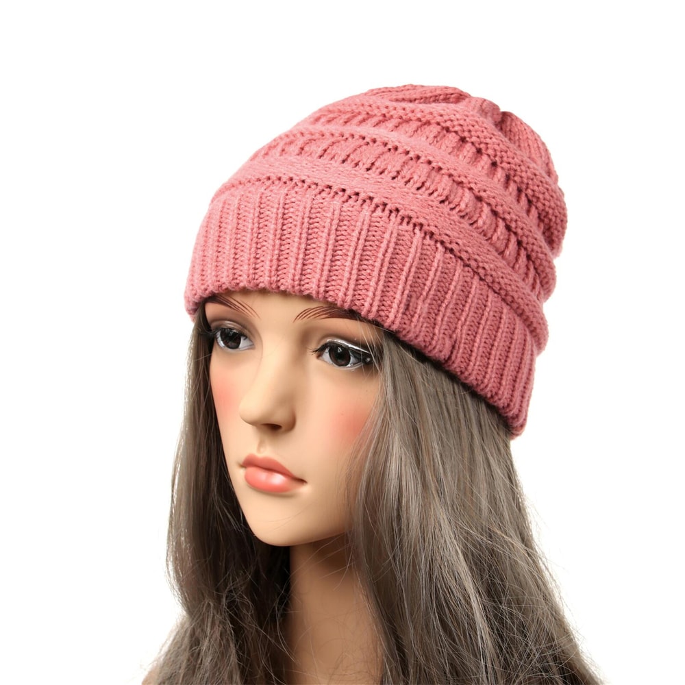 Trendy Chunky Knitted Beanie Hat For Women Soft Warm Cable Knit Winter Cap Perfect Fashion Gift 7