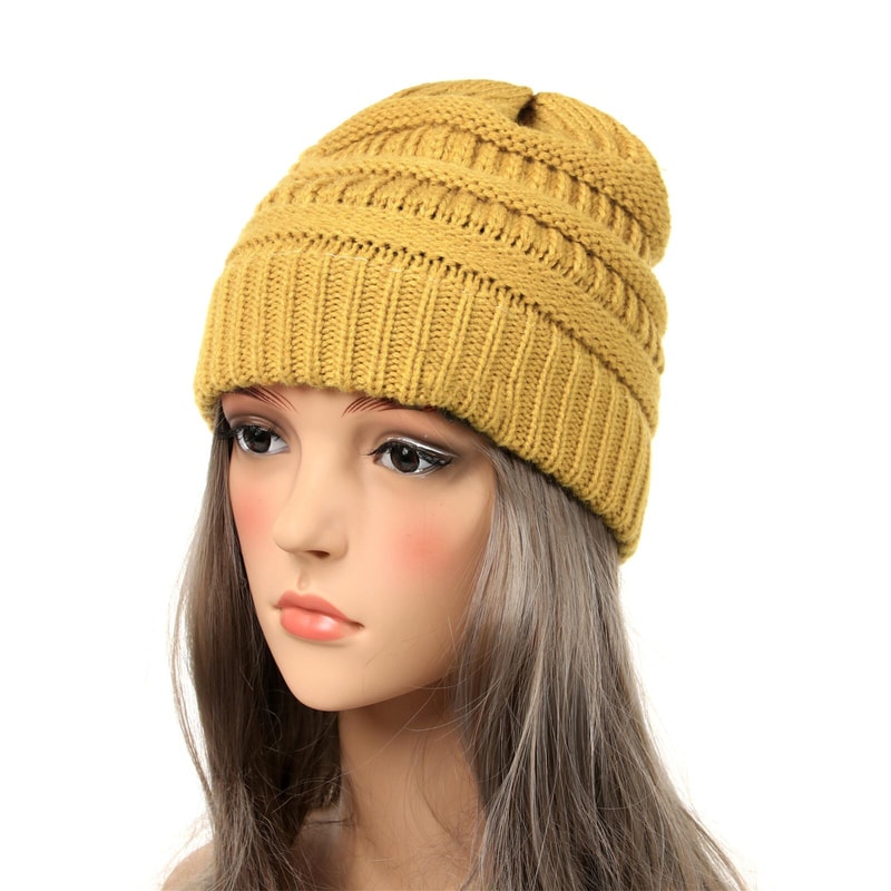 Trendy Chunky Knitted Beanie Hat For Women Soft Warm Cable Knit Winter Cap Perfect Fashion Gift 3