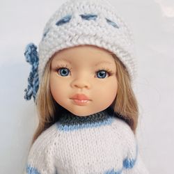 Hand knitted clothes set for Paola Reina doll 32-34 cm (13 inches)