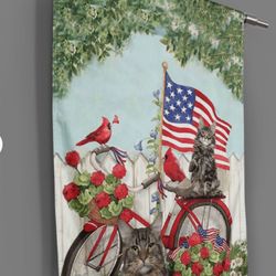 maine coon loves independence flag garden house flag