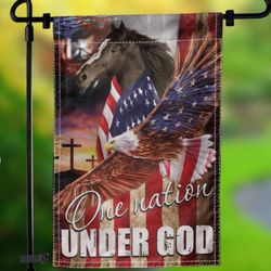 horse one nation under god flag garden house flag