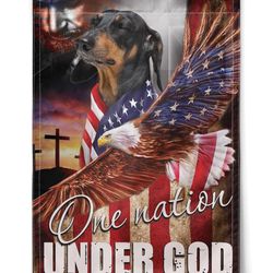 dachshund one nation under god flag garden house flag