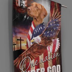 vizsla one nation under god flag garden house flag