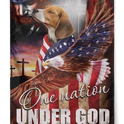 beagle one nation under god flag garden house flag