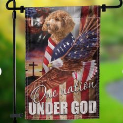 cockapoo one nation under god flag garden house flag