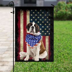 st. bernard independence day us flag garden house flag