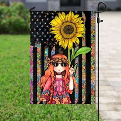 hippie independence day us flag garden house flag