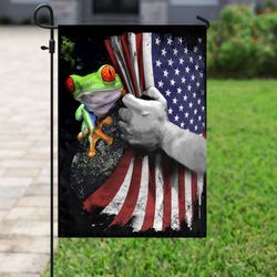 frog independence day us flag garden house flag