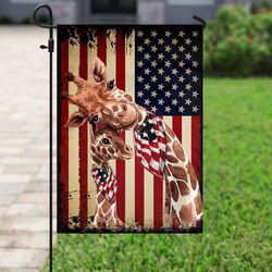 giraffe independence day us flag garden house flag