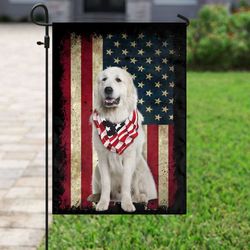 great pyrenees independence day us flag garden house flag