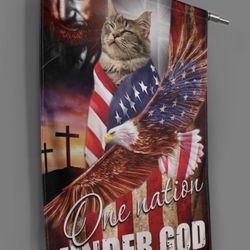 maine coon one nation under god flag garden house flag