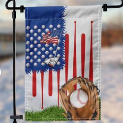 baseball american flag garden house flag