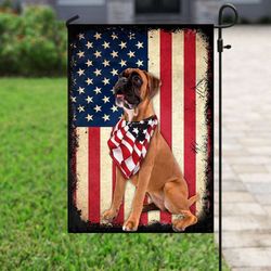 boxer independence day us flag garden house flag