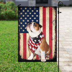 bulldog independence day us flag garden house flag